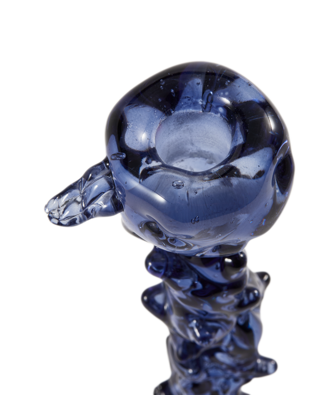 Glass Drip Candle Holder Blue - L