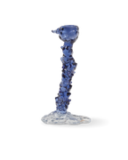 Glass Drip Candle Holder Blue - L