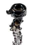 Glass Drip Candle Holder Black