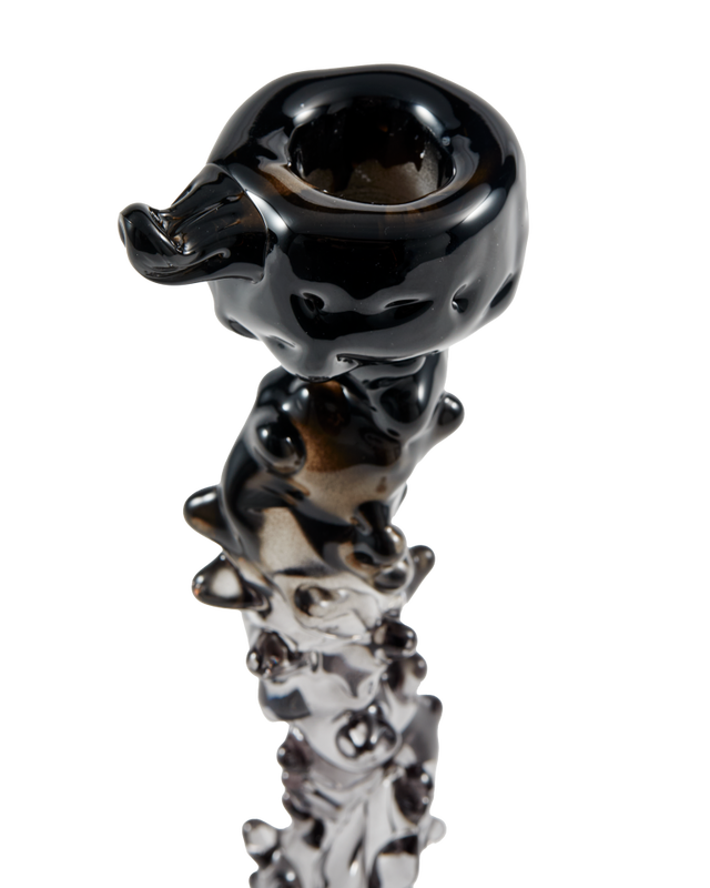 Glass Drip Candle Holder Black