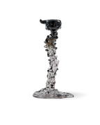 Glass Drip Candle Holder Black