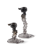 Glass Drip Candle Holder Black
