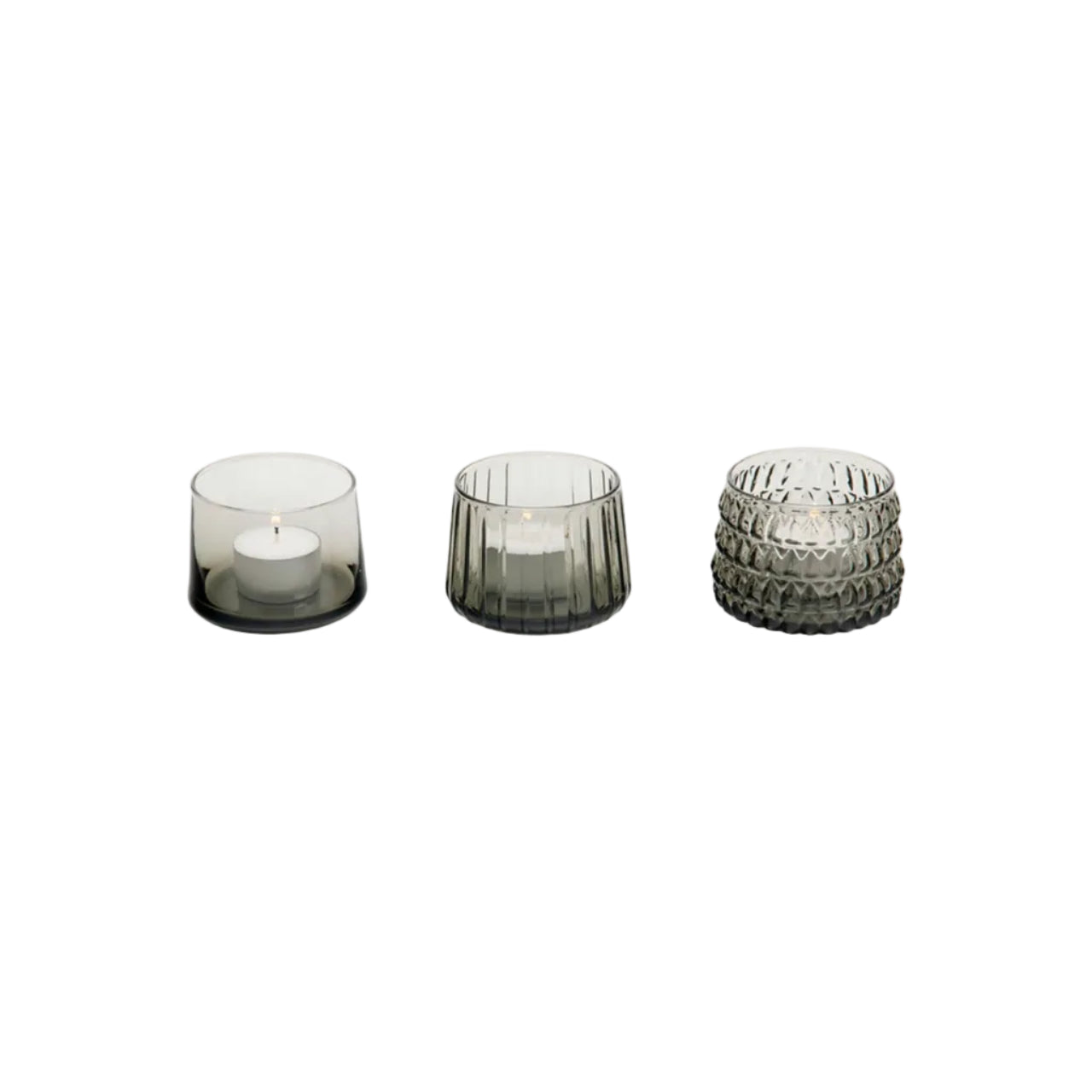 Dim T-Light Smoke Grey Set of Three