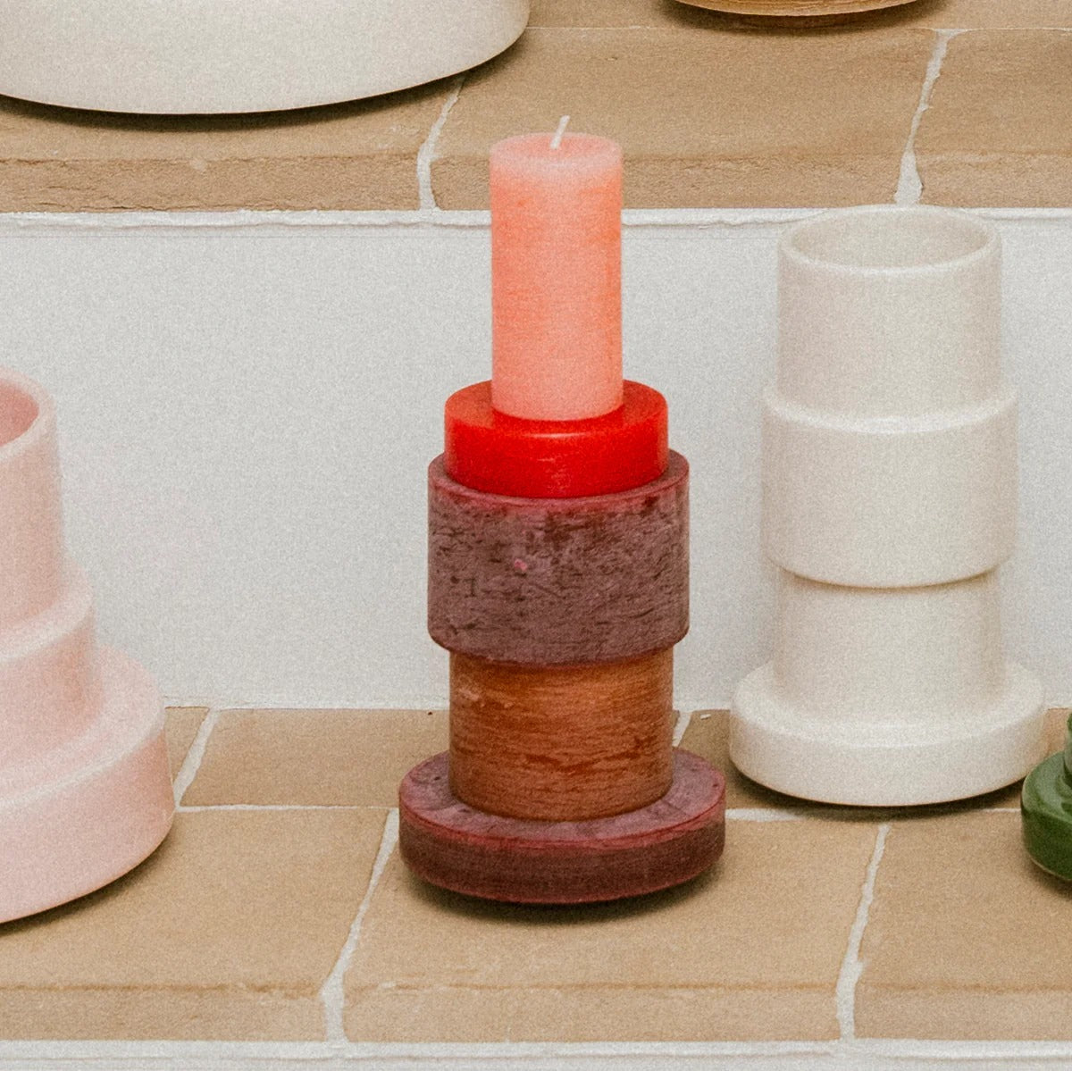 Candle Stack 03 - Burgundy