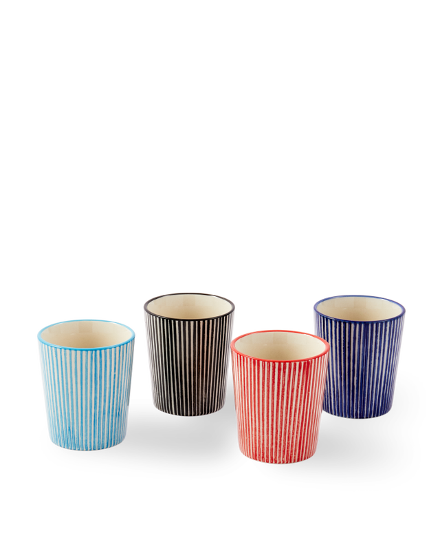 Marine Striped Coffee Cups Set