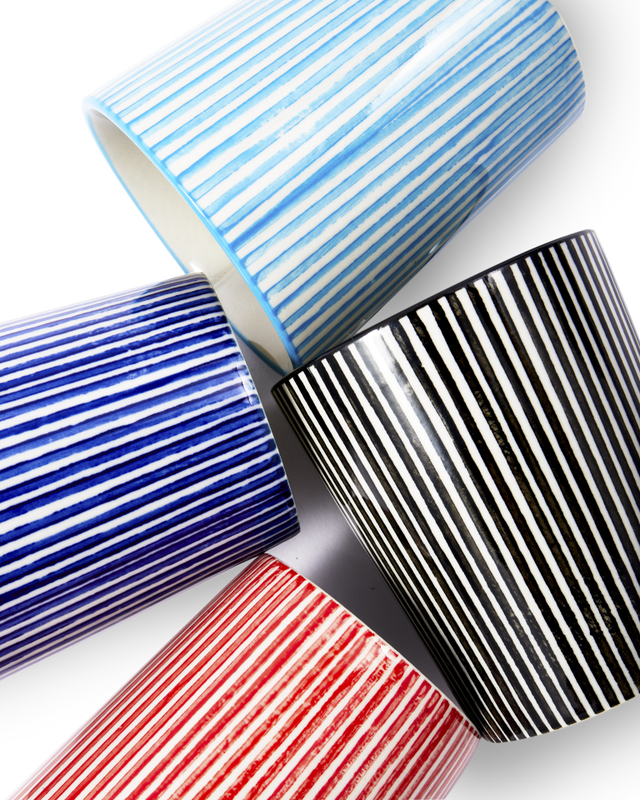 Marine Striped Coffee Cups Set