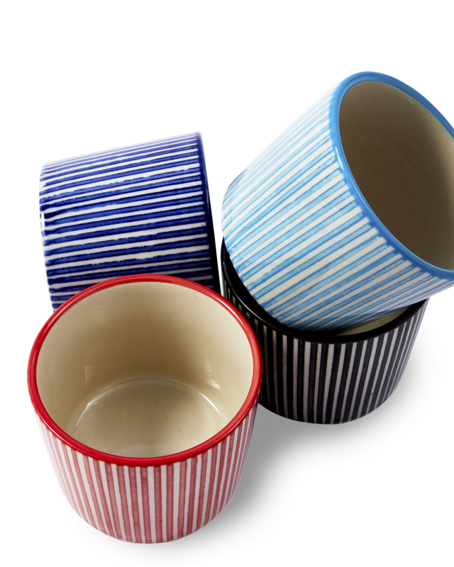 Marine Striped Espresso Cups Set