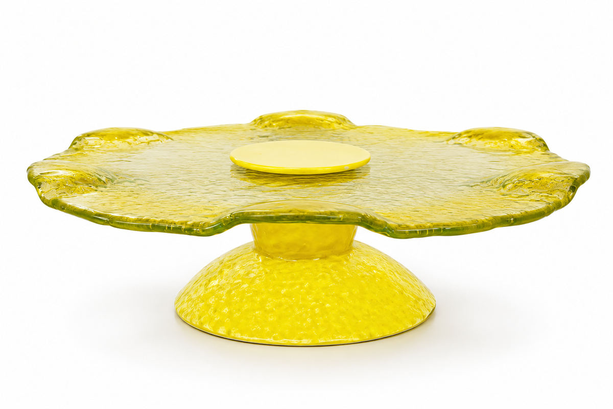 Cake Stand Base Ceramic-Yellow