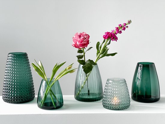 Dim Smooth Vase Green