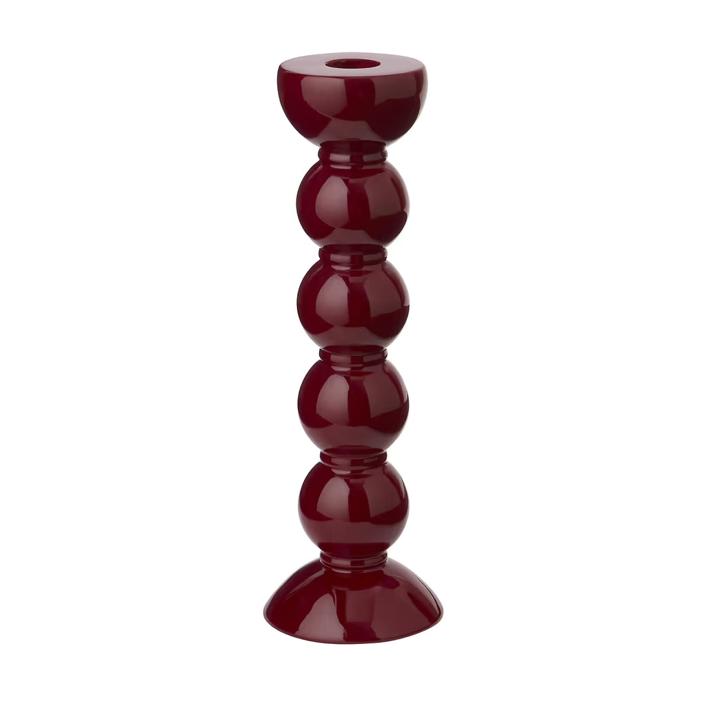Tall Sage Bobbin Candlestick - 24cm
