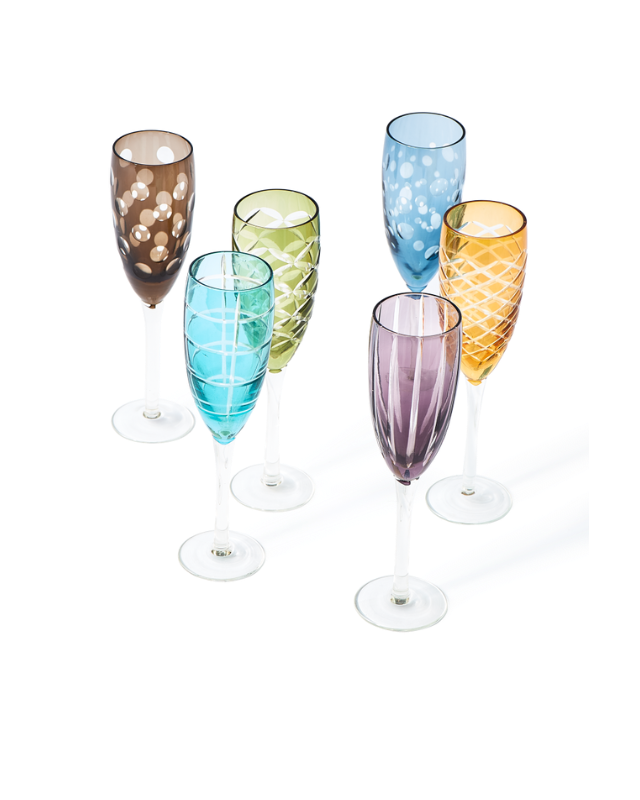 Cuttings Champagne Glasses Set