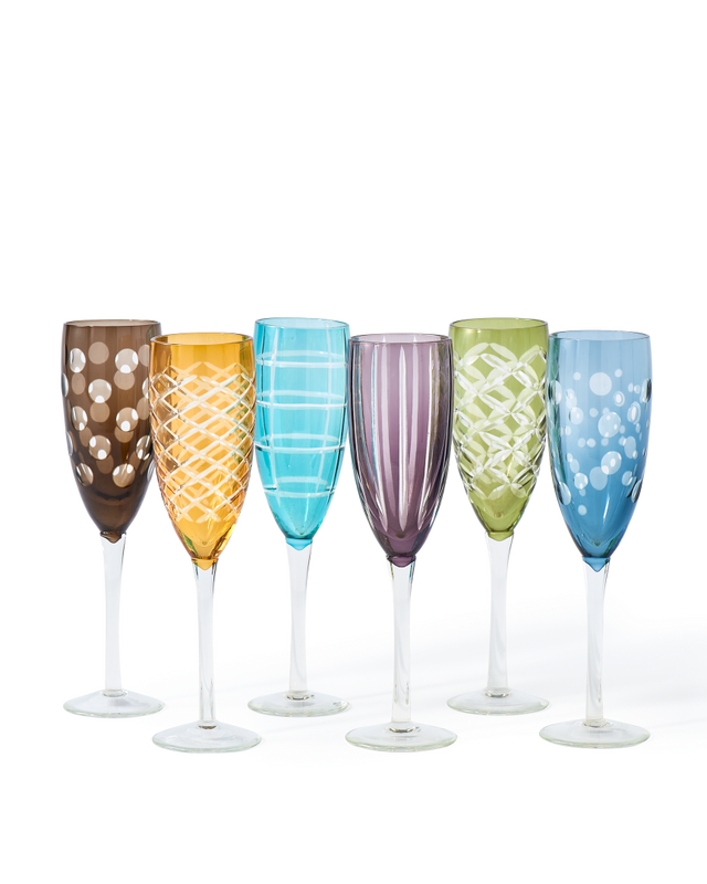 Cuttings Champagne Glasses Set