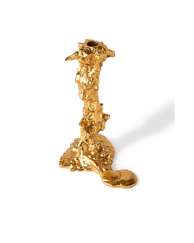 Drip Candle Holder Gold