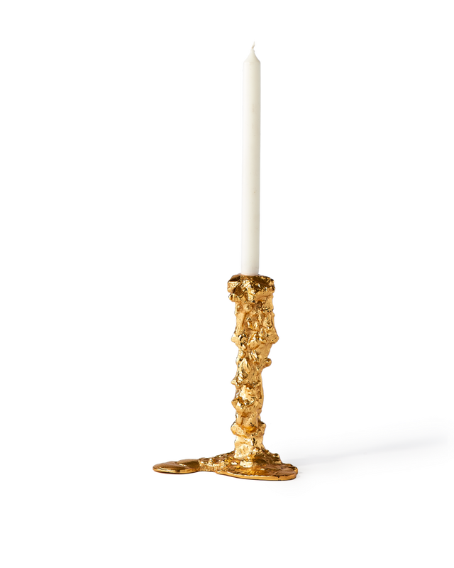Drip Candle Holder Gold