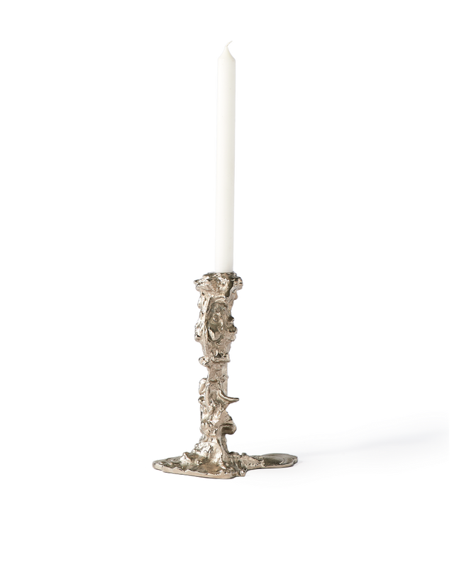 Drip Candle Holder Silver