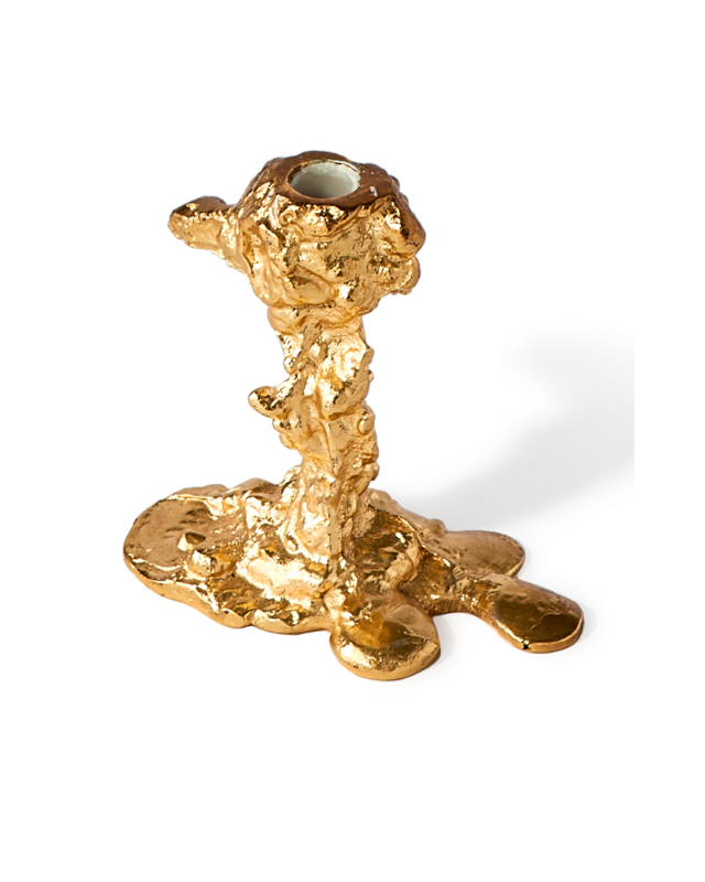 Drip Candle Holder Gold