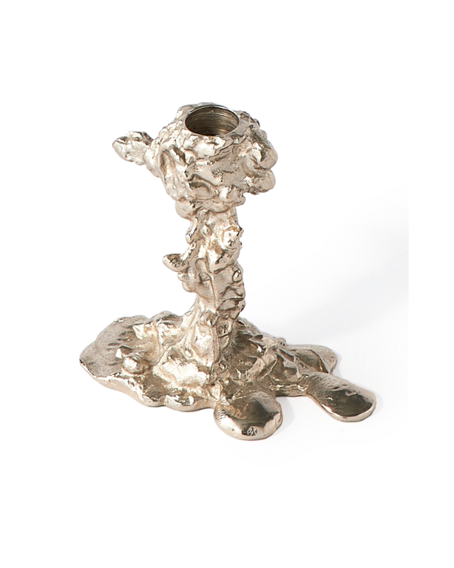 Drip Candle Holder Silver