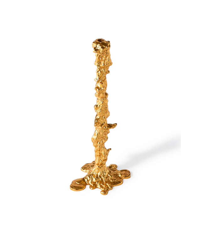 Drip Candle Holder Gold