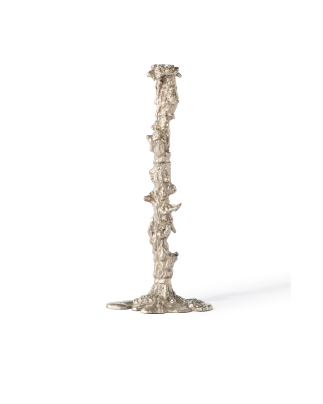 Drip Candle Holder Silver
