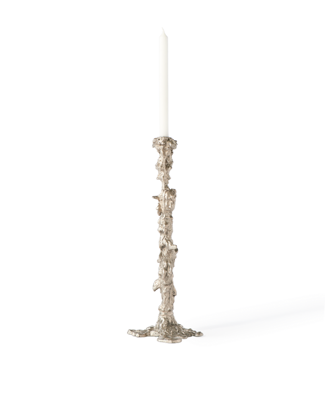 Drip Candle Holder Silver