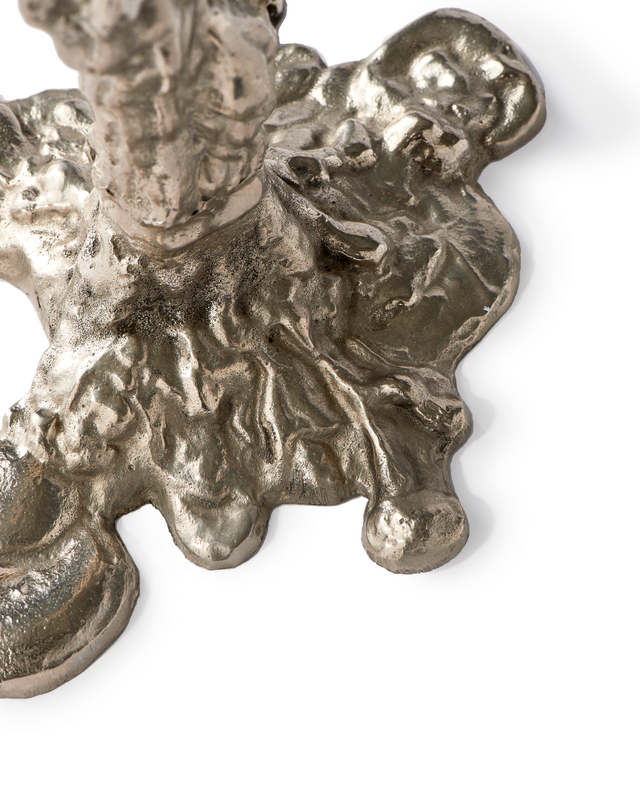 Drip Candle Holder Silver