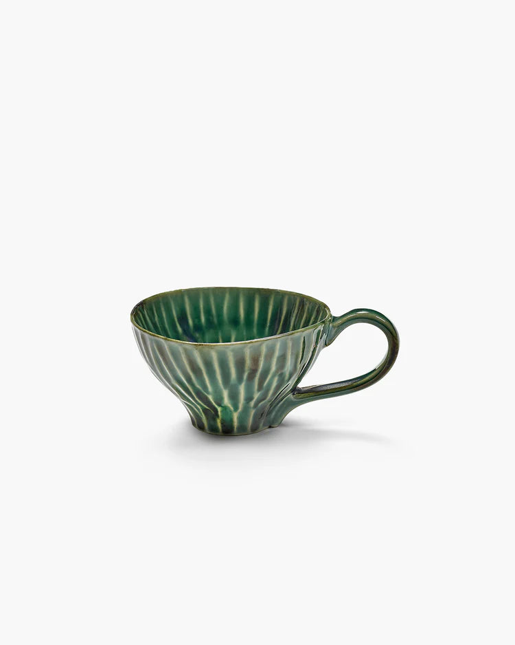 Sauser and Cappuccino Cup Green Verde