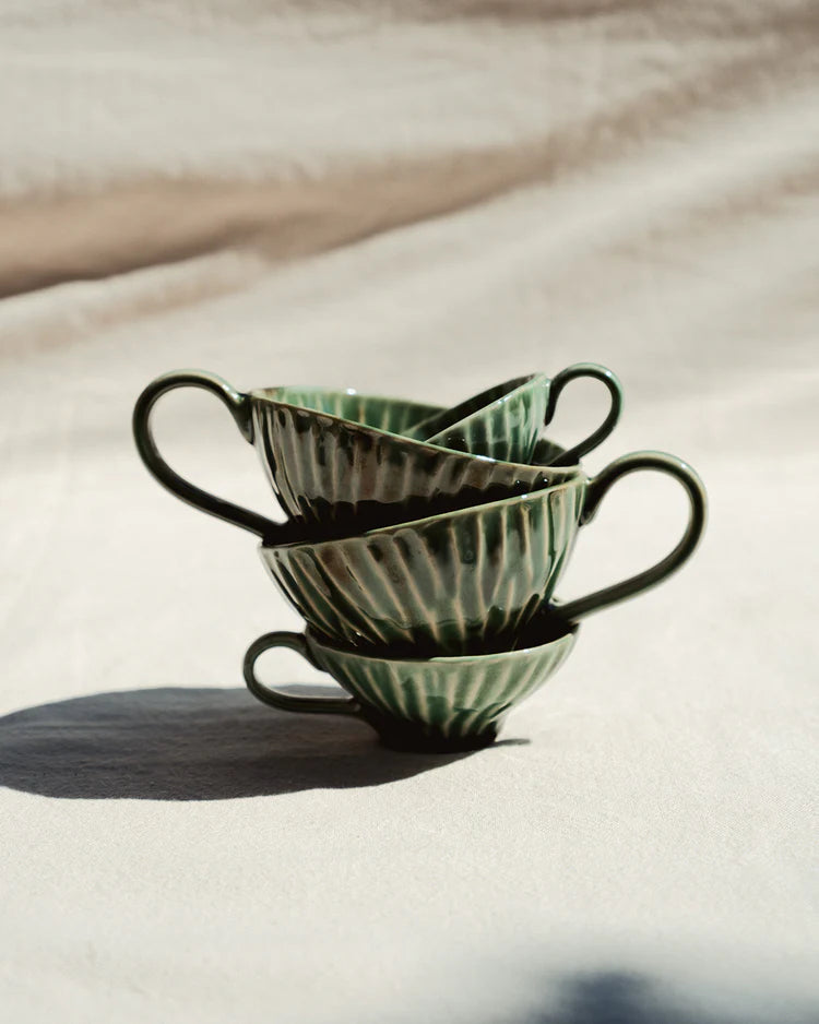 Sauser and Cappuccino Cup Green Verde