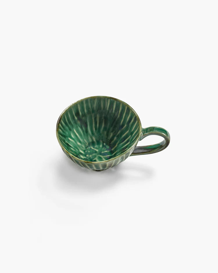 Sauser and Cappuccino Cup Green Verde