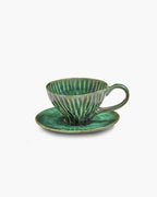 Sauser and Cappuccino Cup Green Verde