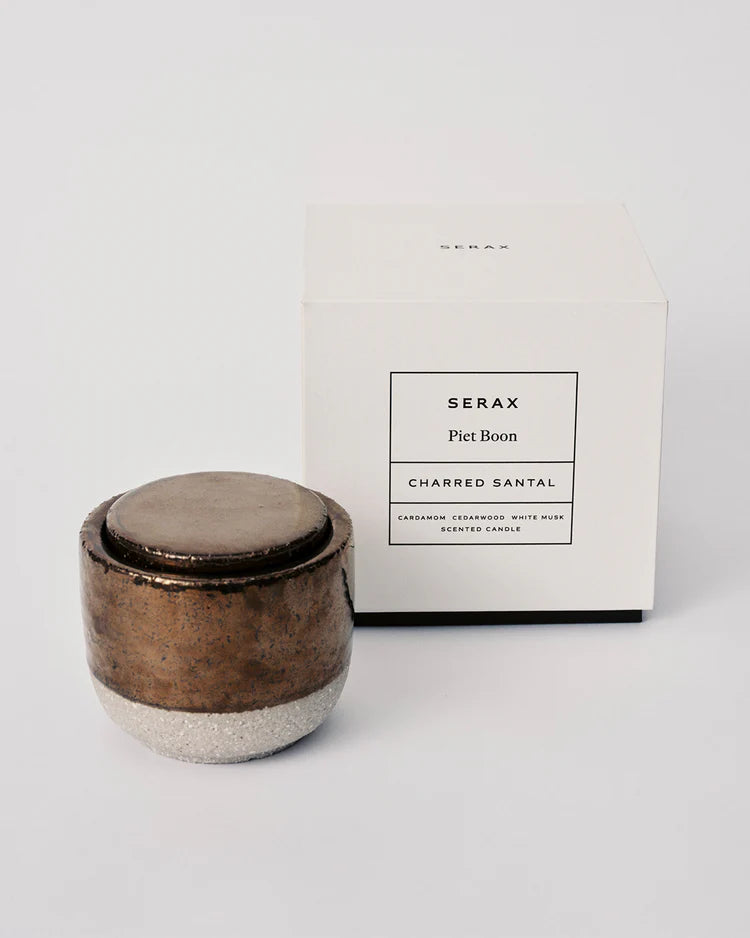 Scented Candle Gold Charred Santal