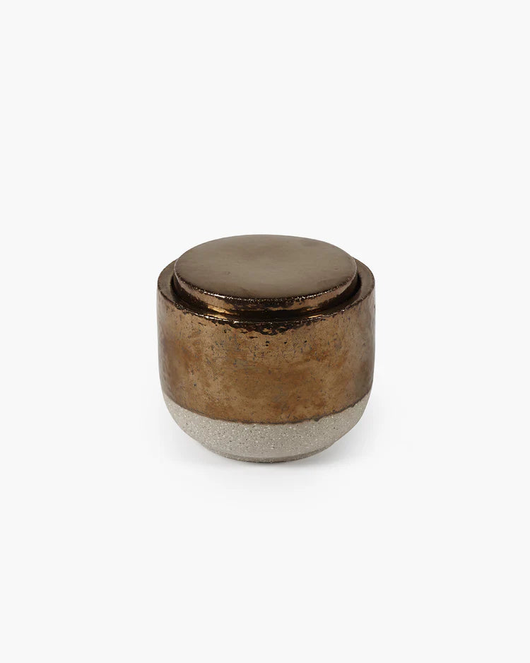 Scented Candle Gold Charred Santal