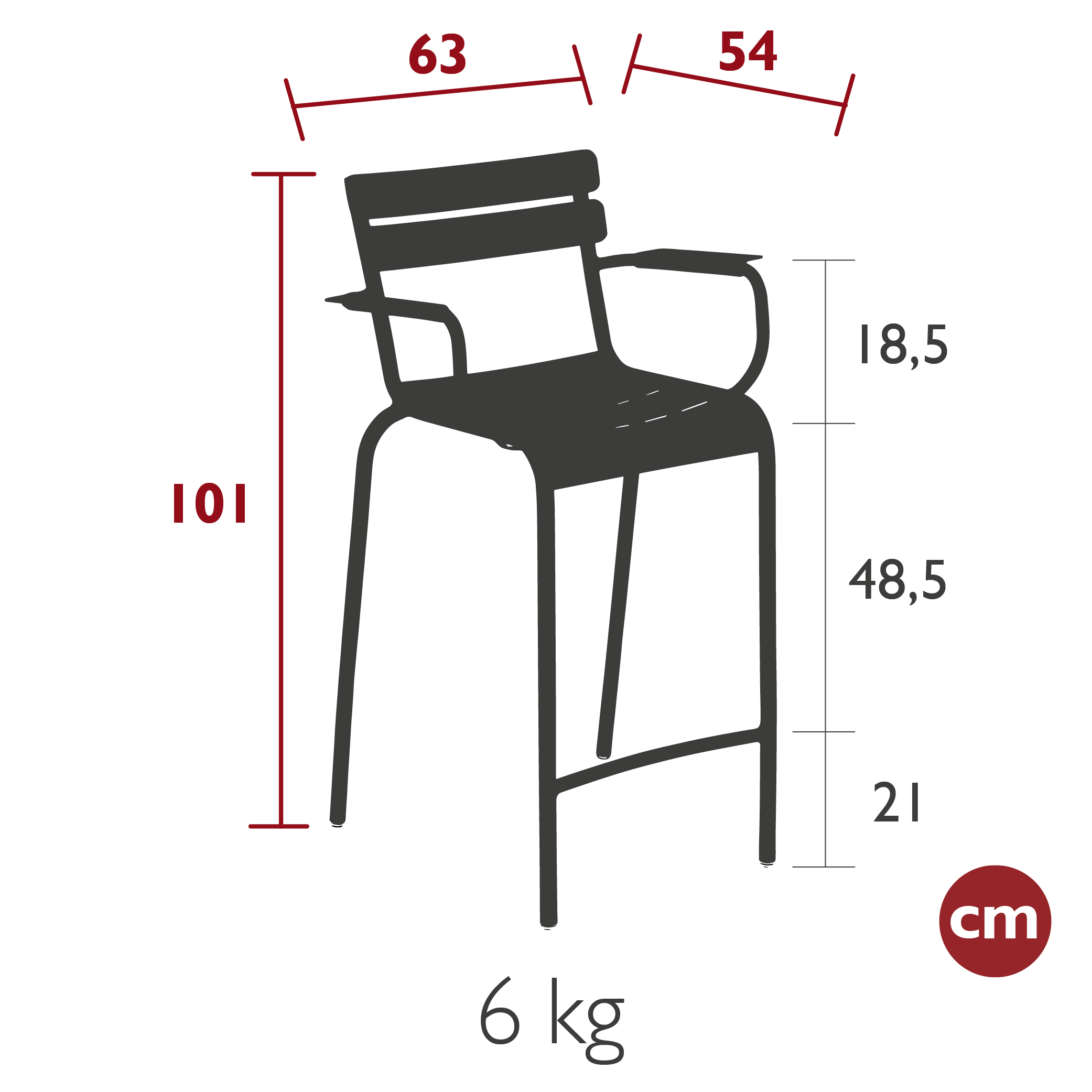 Luxembourg High Armchair