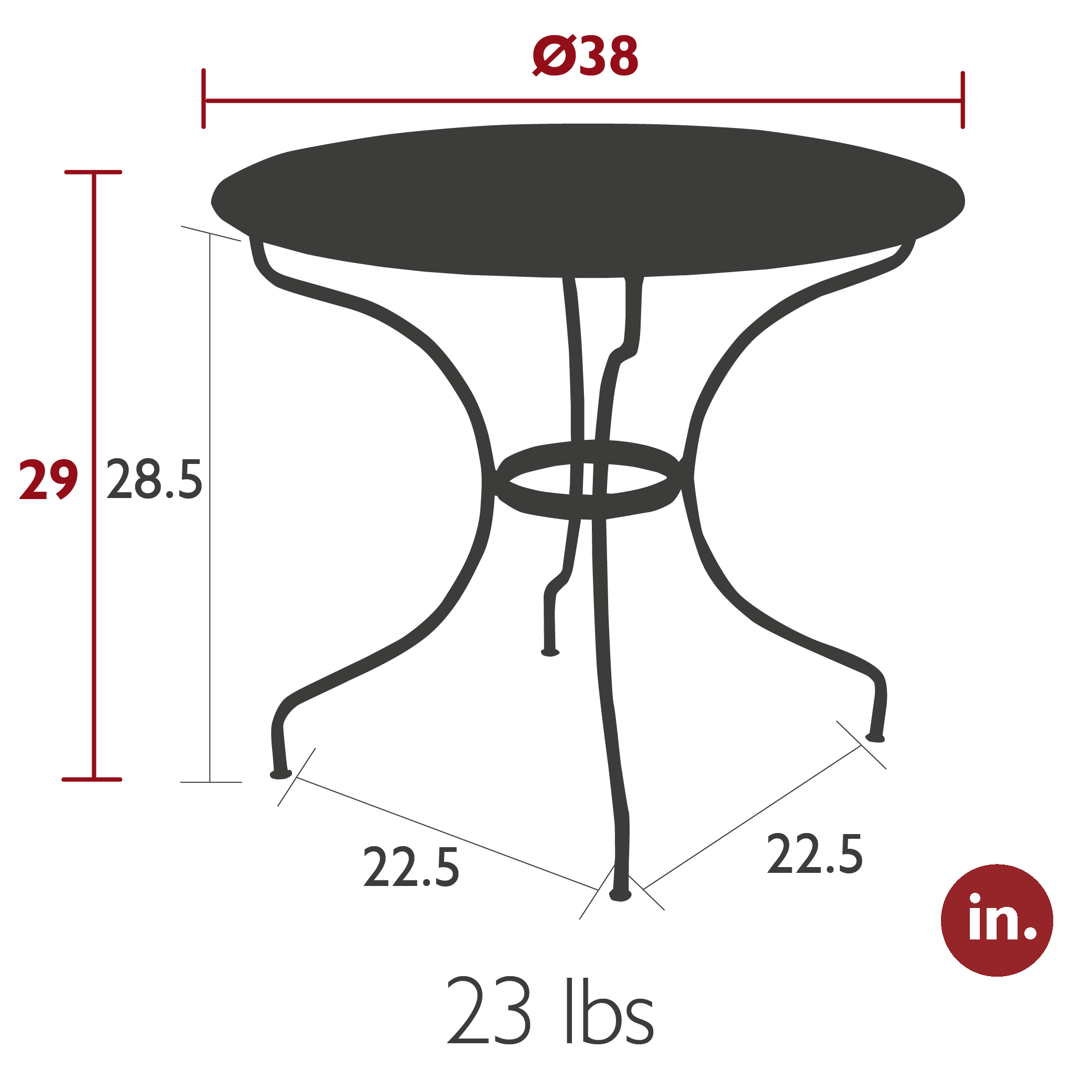 Opera Plus Table Black Cherry