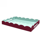 Scallop Large Tray - Cherry & Eau de Nil Lacquered