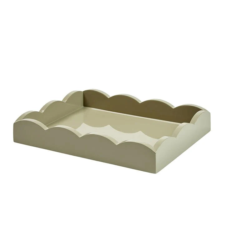 Chiffon Grey Small Lacquered Scalloped Tray