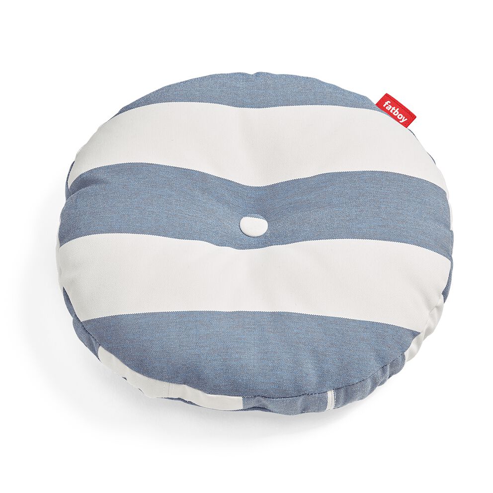 Circle Pillow - Stripe Ocean Blue