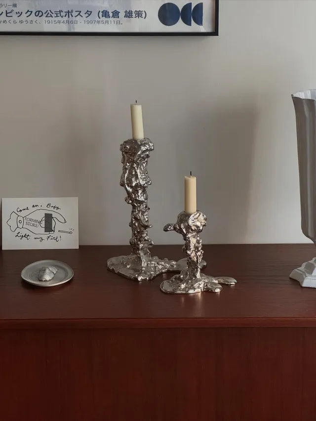 Drip Candle Holder Black Nickel