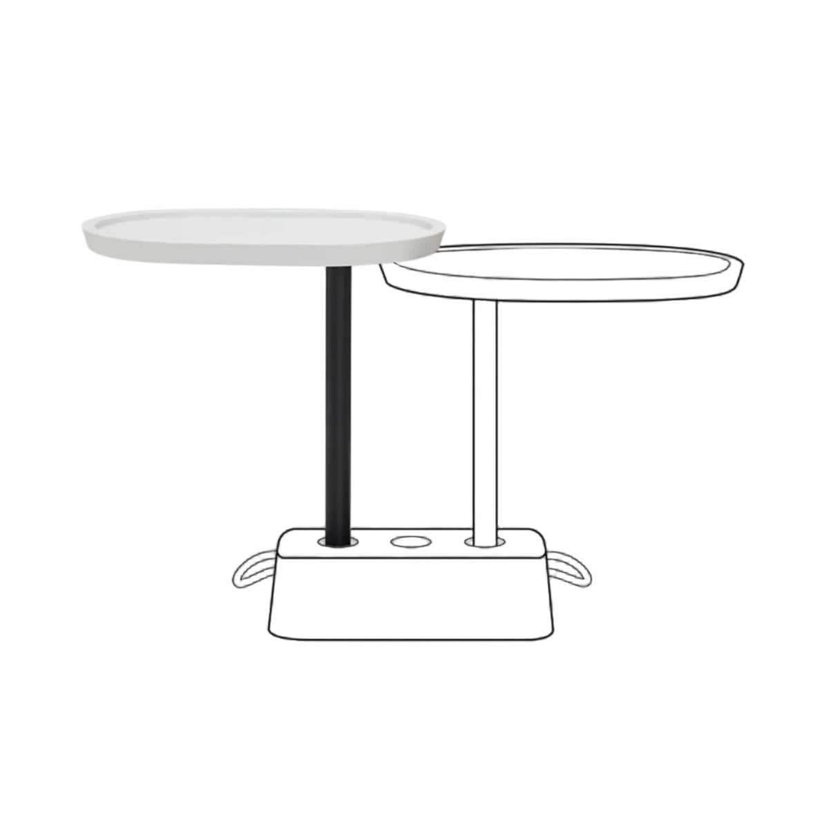 Brick Table - Light Grey