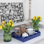 Navy Medium Lacquered Scallop Serving Tray