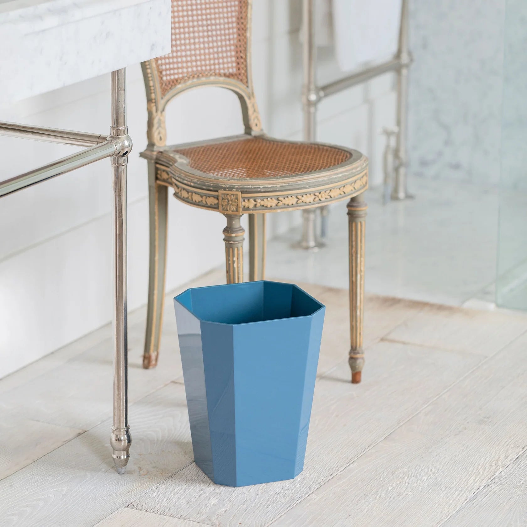 Octagonal Lacquer Bin Denim